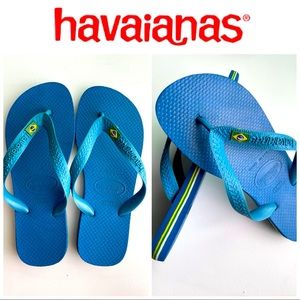 Havaiana Brazil logo flip flops Blue Size 35/36